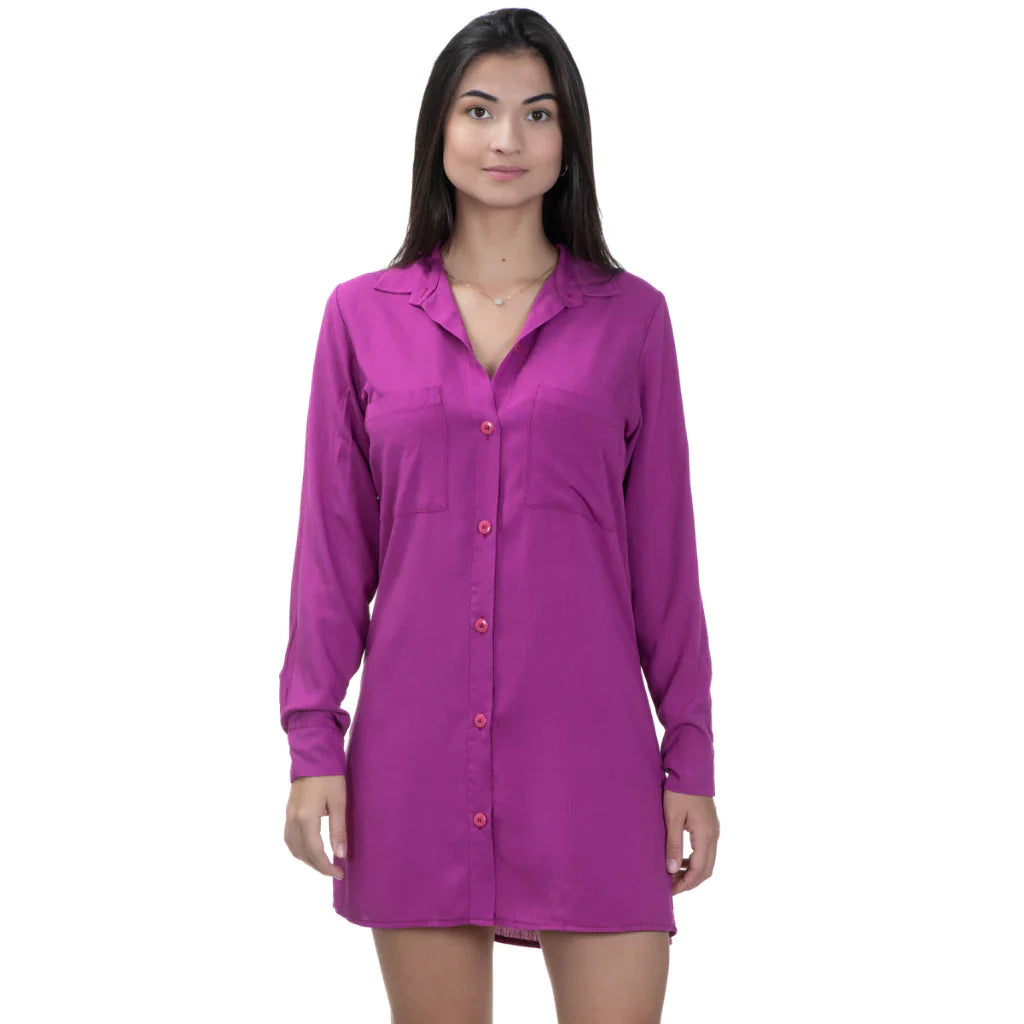 Saida de Praia Max Camisa Camisão Chemise Manga Longa Verão Leve